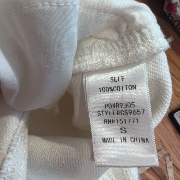 Gilli Can’t Be Bothered Denim Mini Skirt 100% cotton White crossover button - Picture 6 of 15